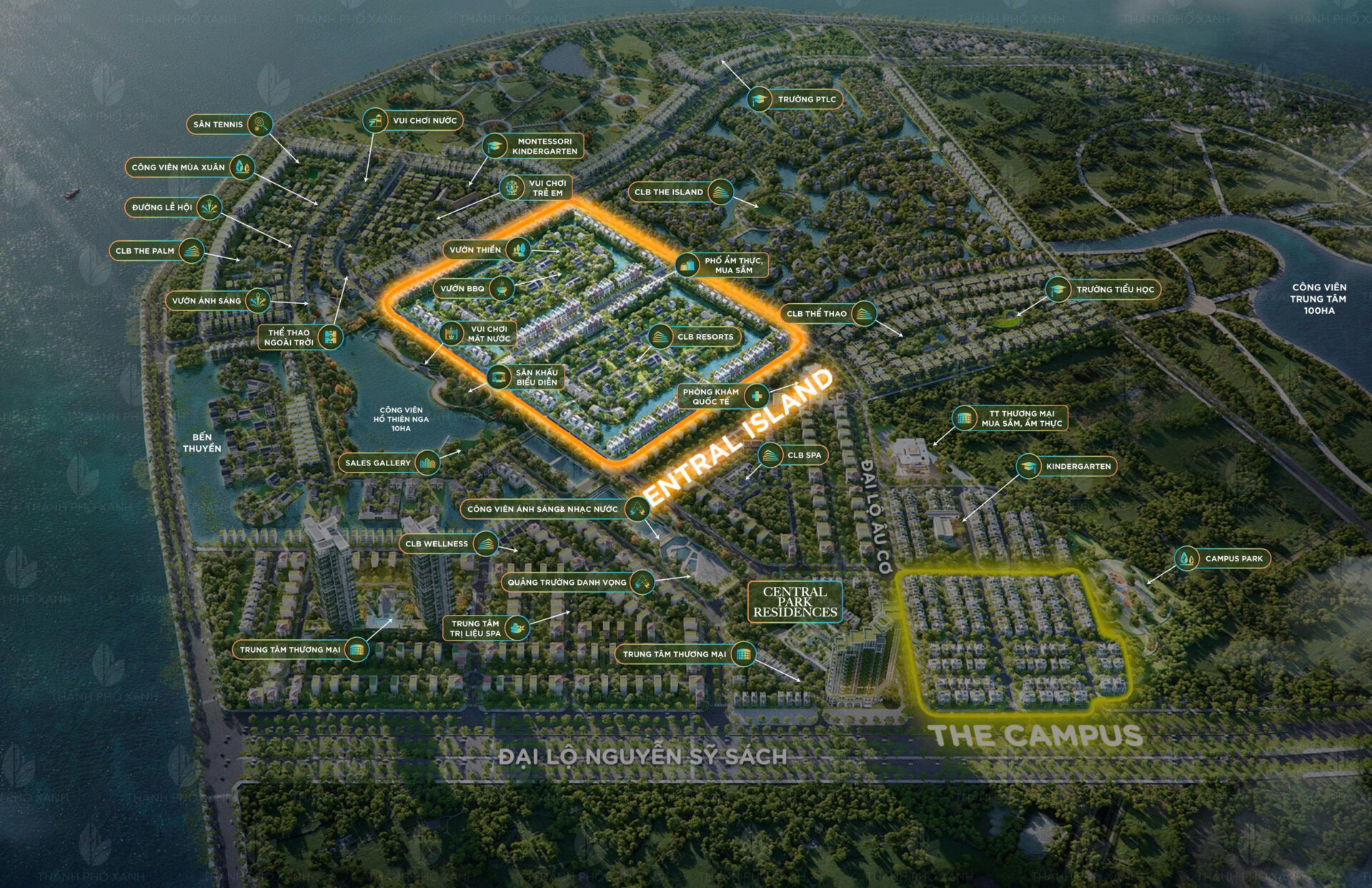 Vị trí đắc địa của biệt thự đảo Central Island