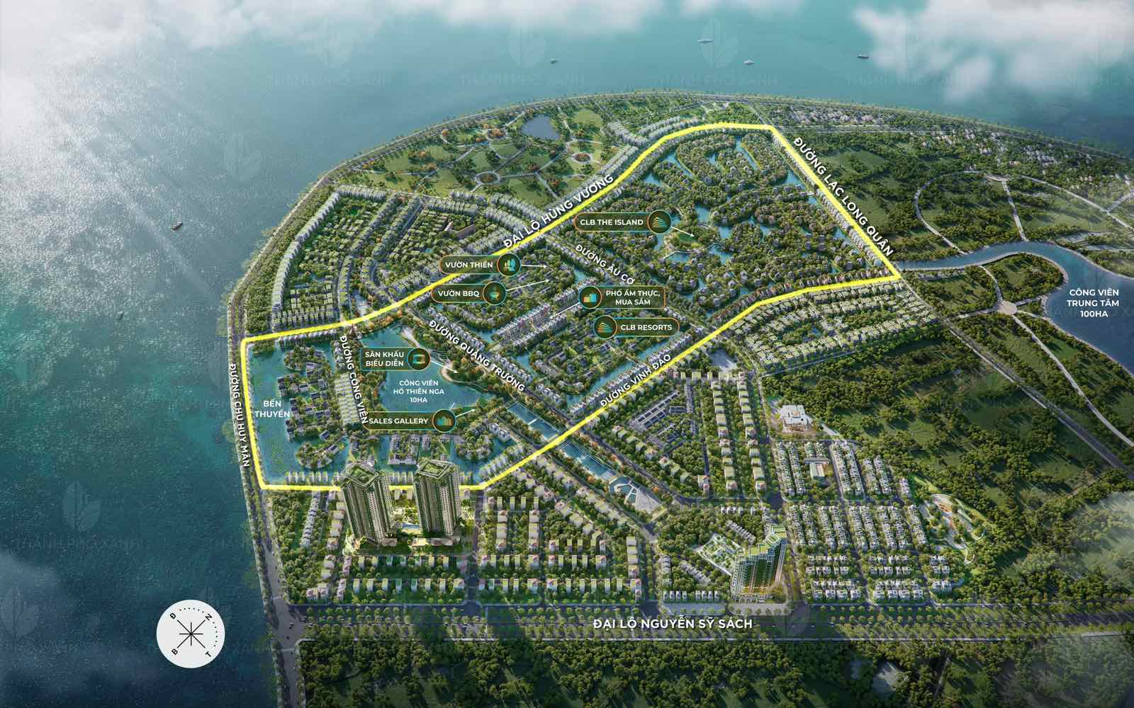 Vị trí biệt thự đảo Eco Central Park